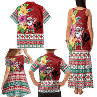 Santa Surf Mele Kalikimaka Personalized Family Matching Tank Maxi Dress and Hawaiian Shirt Aloha Tropical Christmas Vibes LT9 - Polynesian Pride