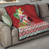 Santa Surf Mele Kalikimaka Personalized Quilt Aloha Tropical Christmas Vibes - Polynesian Pride