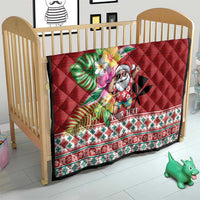 Santa Surf Mele Kalikimaka Personalized Quilt Aloha Tropical Christmas Vibes - Polynesian Pride