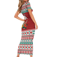 Shaka Sign Skull Mele Kalikimaka Personalized Family Matching Short Sleeve Bodycon Dress and Hawaiian Shirt Hawaiian Quilt Pattern LT9 - Polynesian Pride
