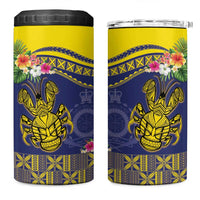 Niue Coconut Crab 4 in 1 Can Cooler Tumbler Rock of Polynesia LT9 One Size: 16 oz Gold - Polynesian Pride