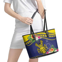 Niue Coconut Crab Leather Tote Bag Rock of Polynesia