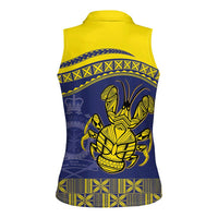 Niue Coconut Crab Women Sleeveless Polo Shirt Rock of Polynesia