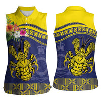 Niue Coconut Crab Women Sleeveless Polo Shirt Rock of Polynesia