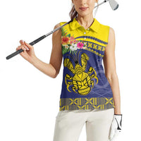 Niue Coconut Crab Women Sleeveless Polo Shirt Rock of Polynesia