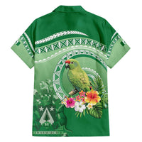 Norfolk Parakeet Tropical Family Matching Off Shoulder Maxi Dress and Hawaiian Shirt Norfolk Island Tribal Pattern LT9 - Polynesian Pride