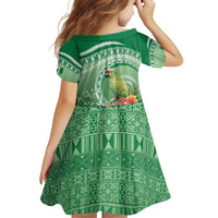 Norfolk Parakeet Tropical Family Matching Off Shoulder Short Dress and Hawaiian Shirt Norfolk Island Tribal Pattern LT9 - Polynesian Pride