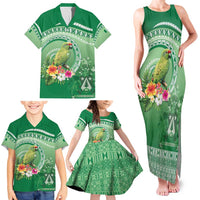 Norfolk Parakeet Tropical Family Matching Tank Maxi Dress and Hawaiian Shirt Norfolk Island Tribal Pattern LT9 - Polynesian Pride