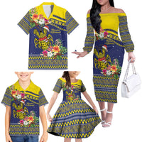 Monuina e Kilisimasi Niue Christmas Family Matching Off The Shoulder Long Sleeve Dress and Hawaiian Shirt Niuean Tribal Pattern LT9 - Polynesian Pride