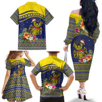 Monuina e Kilisimasi Niue Christmas Family Matching Off The Shoulder Long Sleeve Dress and Hawaiian Shirt Niuean Tribal Pattern LT9 - Polynesian Pride