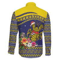 Monuina e Kilisimasi Niue Christmas Family Matching Off The Shoulder Long Sleeve Dress and Hawaiian Shirt Niuean Tribal Pattern LT9 - Polynesian Pride