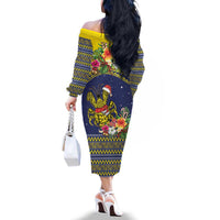 Monuina e Kilisimasi Niue Christmas Family Matching Off The Shoulder Long Sleeve Dress and Hawaiian Shirt Niuean Tribal Pattern LT9 - Polynesian Pride