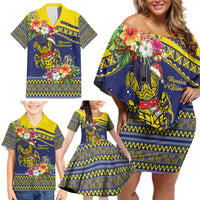 Monuina e Kilisimasi Niue Christmas Family Matching Off Shoulder Short Dress and Hawaiian Shirt Niuean Tribal Pattern LT9 - Polynesian Pride