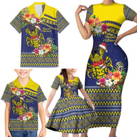 Monuina e Kilisimasi Niue Christmas Family Matching Short Sleeve Bodycon Dress and Hawaiian Shirt Niuean Tribal Pattern LT9 - Polynesian Pride