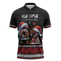 Aotearoa Six Seven Personalized Zipper Polo Shirt New Zealand Funny Christmas - Polynesian Pride
