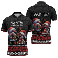 Aotearoa Six Seven Personalized Zipper Polo Shirt New Zealand Funny Christmas - Polynesian Pride
