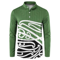 Green Fern New Zealand Kowhai Ngutukak Button Sweatshirt - Polynesian Pride