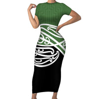 Green Fern New Zealand Kowhai Ngutukak Short Sleeve Bodycon Dress - Polynesian Pride