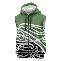 Green Fern New Zealand Kowhai Ngutukak Sleeveless Zip Hoodie LT9 Green - Polynesian Pride