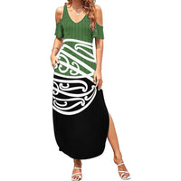 Green Fern New Zealand Kowhai Ngutukak Summer Maxi Dress - Polynesian Pride