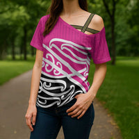 All Pink New Zealand Kowhai Ngutukak Cross Shoulder Shirt - Polynesian Pride