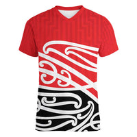 All Red New Zealand Kowhai Ngutukak Women V-Neck T-Shirt - Polynesian Pride