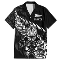 New Zealand Lawn Bowls Custom Family Matching Long Sleeve Bodycon Dress and Hawaiian Shirt Black Maori Warrior Tribal Silver Fern LT9 Dad's Shirt - Short Sleeve Black - Polynesian Pride