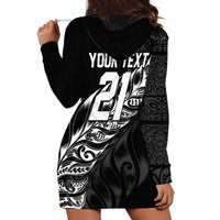 New Zealand Lawn Bowls Custom Hoodie Dress Black Maori Warrior Tribal Silver Fern LT9 - Polynesian Pride