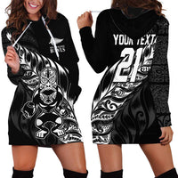 New Zealand Lawn Bowls Custom Hoodie Dress Black Maori Warrior Tribal Silver Fern LT9 - Polynesian Pride