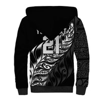 New Zealand Lawn Bowls Custom Sherpa Hoodie Black Maori Warrior Tribal Silver Fern LT9 - Polynesian Pride