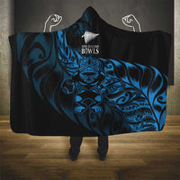 New Zealand Lawn Bowls Hooded Blanket Blue Maori Warrior Tribal Silver Fern - Polynesian Pride