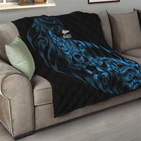 New Zealand Lawn Bowls Quilt Blue Maori Warrior Tribal Silver Fern LT9 - Polynesian Pride