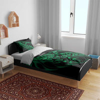 New Zealand Lawn Bowls Bedding Set Green Maori Warrior Tribal Silver Fern - Polynesian Pride