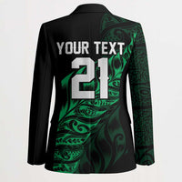 New Zealand Lawn Bowls Custom Blazer Green Maori Warrior Tribal Silver Fern LT9 - Polynesian Pride