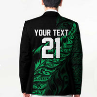 New Zealand Lawn Bowls Custom Blazer Green Maori Warrior Tribal Silver Fern LT9 - Polynesian Pride