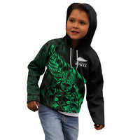 New Zealand Lawn Bowls Custom Kid Hoodie Green Maori Warrior Tribal Silver Fern LT9 - Polynesian Pride