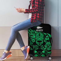 New Zealand Lawn Bowls Luggage Cover Green Maori Warrior Tribal Silver Fern LT9 - Polynesian Pride