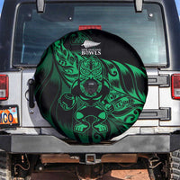 New Zealand Lawn Bowls Spare Tire Cover Green Maori Warrior Tribal Silver Fern LT9 Green - Polynesian Pride