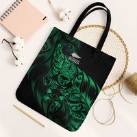 New Zealand Lawn Bowls Tote Bag Green Maori Warrior Tribal Silver Fern - Polynesian Pride