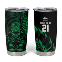 New Zealand Lawn Bowls Custom Tumbler Cup Green Maori Warrior Tribal Silver Fern LT9 Green - Polynesian Pride