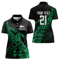 New Zealand Lawn Bowls Custom Women Polo Shirt Green Maori Warrior Tribal Silver Fern LT9 - Polynesian Pride