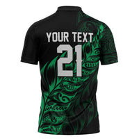 New Zealand Lawn Bowls Custom Zipper Polo Shirt Green Maori Warrior Tribal Silver Fern LT9 - Polynesian Pride