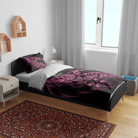 New Zealand Lawn Bowls Bedding Set Pink Maori Warrior Tribal Silver Fern - Polynesian Pride