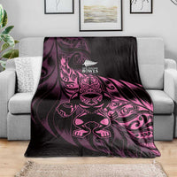 New Zealand Lawn Bowls Blanket Pink Maori Warrior Tribal Silver Fern LT9 - Polynesian Pride