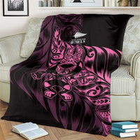 New Zealand Lawn Bowls Blanket Pink Maori Warrior Tribal Silver Fern LT9 - Polynesian Pride