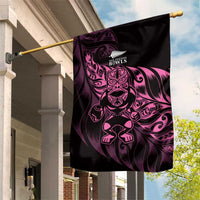 New Zealand Lawn Bowls Garden Flag Pink Maori Warrior Tribal Silver Fern - Polynesian Pride