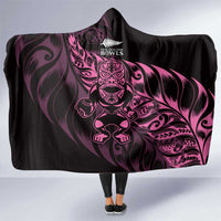 New Zealand Lawn Bowls Hooded Blanket Pink Maori Warrior Tribal Silver Fern LT9 One Size Pink - Polynesian Pride