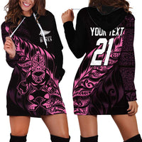 New Zealand Lawn Bowls Custom Hoodie Dress Pink Maori Warrior Tribal Silver Fern LT9 - Polynesian Pride