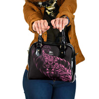 New Zealand Lawn Bowls Shoulder Handbag Pink Maori Warrior Tribal Silver Fern - Polynesian Pride
