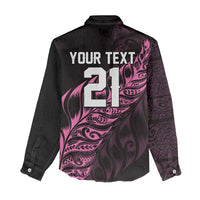 New Zealand Lawn Bowls Custom Women Casual Shirt Pink Maori Warrior Tribal Silver Fern LT9 - Polynesian Pride